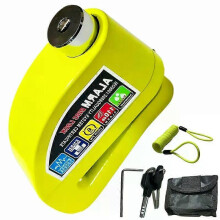 (green) con Motorcycle Alarm Lock Bike Security Anti-theft Lock Motorbike Mountain bike Disc Brake Lock +Bag+1.5mReminder Rope 6 colors