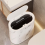Bathroom Trash Can with Lid Marble Texture Small L 7