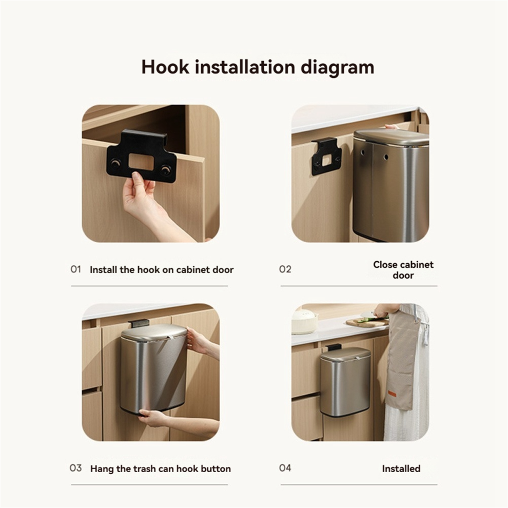 Pattumiera Sospesa Da 8 Litri Per Anta Del Mobile Da Cucina Con