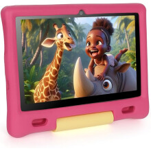 ZIBATIS 10 Inch Kids Tablet, Android 14, Octa Core Processor, 16GB RAM, 128GB ROM, 1TB TF, 5000mAh Battery, WiFi, Bluetooth, Type-C, Pink