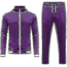 (L,Purple)Men\'s Velvet Sweatsuit Set, Casual Jacket Pants Tracksuit Set" fz