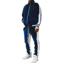 (2XL,Navy)Men\'s Velvet Sweatsuit Set, Casual Jacket Pants Tracksuit Set" fz
