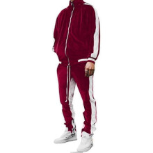 (XL,Red)Men\'s Velvet Sweatsuit Set, Casual Jacket Pants Tracksuit Set" fz