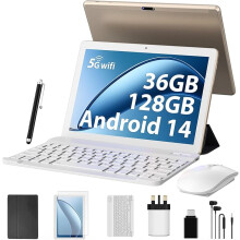 FLYCOAY Tablet 10 Inch Newest Android 14, Octa-Core 2.0GHz, 5G WIFI 6, 36GB RAM+128GB ROM (TF 1TB), Dual Camera