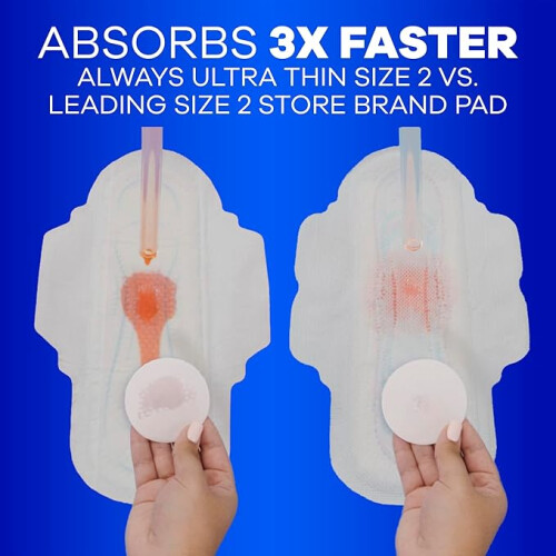 Always Always Ultra Thin Pads with Wings, Size 3, Extra Long Super 2