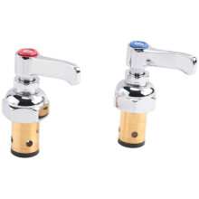 Handle Stem Assembly Fits for Brass Faucets Replace,Blue-Cold and Red-Hot Side Spindle Assembly Valv Edition 0718