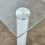 Modern Clear White Glass Dining Table with Stylish metal Legs 4