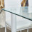 Modern Clear White Glass Dining Table with Stylish metal Legs 2