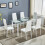 Modern Clear White Glass Dining Table with Stylish metal Legs 3