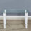 Modern Clear White Glass Dining Table with Stylish metal Legs 1