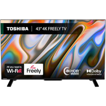 Toshiba 43UV2F53DBU 4K Smart VIDAA TV, Ultra HD, HDR10, Freely, Disney+, Prime Video, Netflix, Dolby Atmos, Dolby Vision, Sound by Onkyo