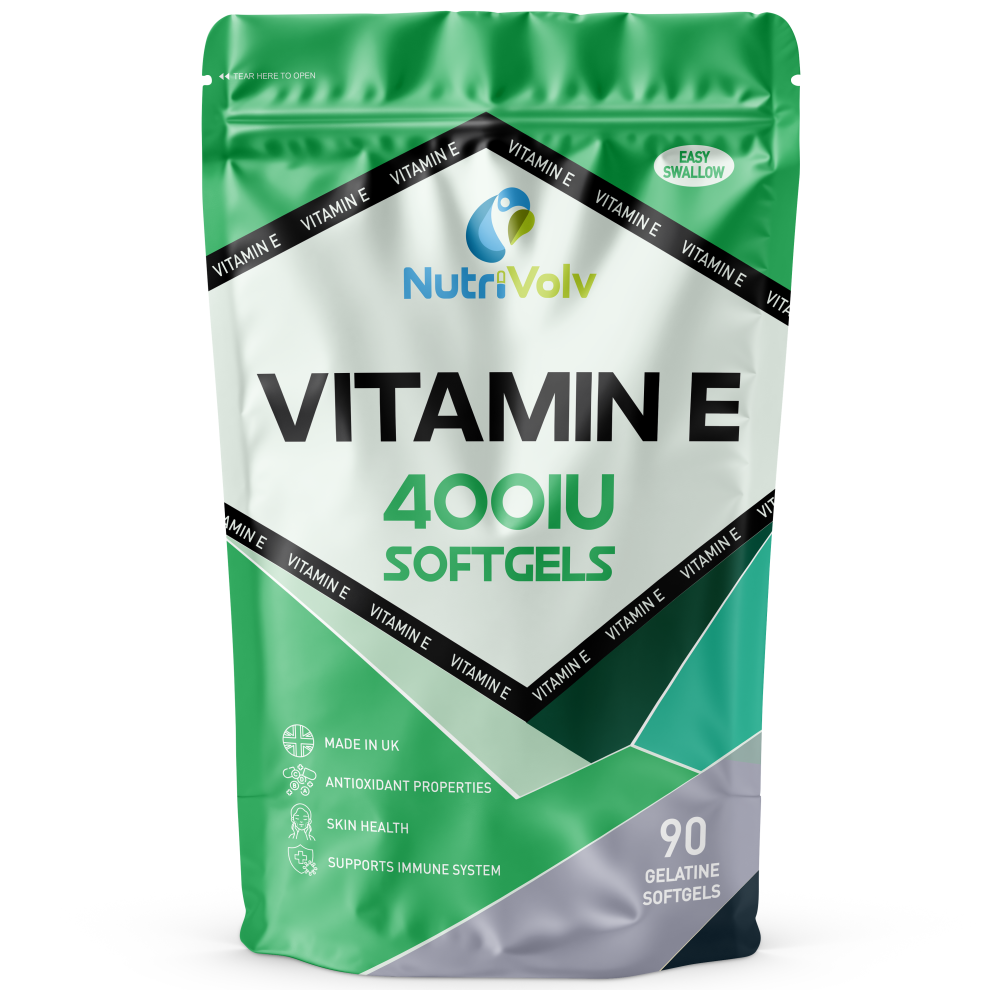 Nutrivolv Vitamin E 400Iu | 90 Softgels | Healthy Skin & Immune Support