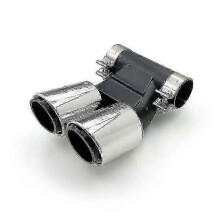 (718 Silver B) Single Piece Double Car Exhaust Tip Designed for Cayman 718 981 987 Boxster Muffler Tip and Tailpipe Exhaust System Nozzle - Yvan