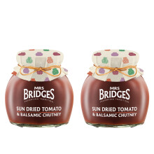 Mrs Bridges Sun Dried Tomato & Balsamic Chutney 280g x2 jars by Great British Trading