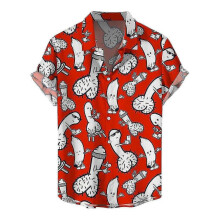 (S, B) Funny Hawaiian Shirts for Men - Novelty Beach Button Down Tops with Ugly Prints, Great Gag Gift