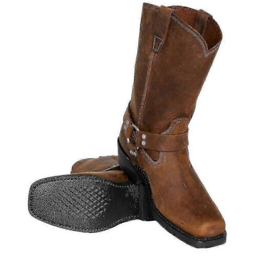 (43.5,black)Men's Motorcycle Boots Ankle Harness Casual Boots for Riding & Style 2