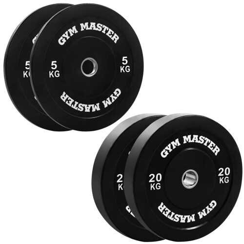 (4ft) GYM MASTER Olympic Barbell & 50kg 2" Rubber Bumper Plate Weight lifting Kit Set 2