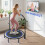 Homcom HOMCOM 45" Foldable Mini Fitness Trampoline w/ Foam Handle, Blue 5