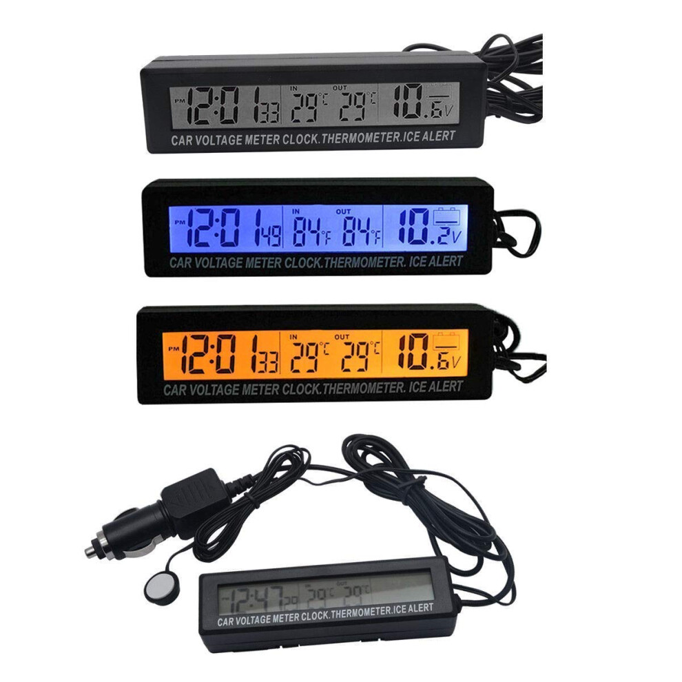 Car Temperature Clock Universal Auto Dashboard Digital Clocks With Blacklight And Lcd Screen 6493810850714