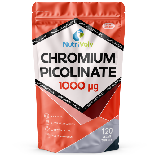 Chromium Picolinate 1000µg Supplements - Blood Sugar Support Appetite Control - 120 Tablets