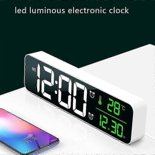 Large Screen LED Digital Clock with Date & Temperature Display - Desk Mounted Luminous Electronic Clock for Home & Office Use 2