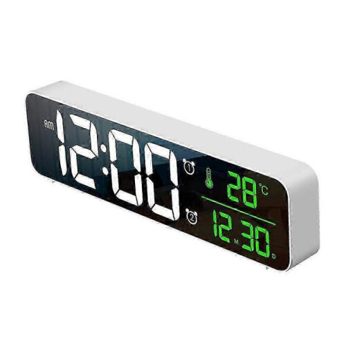 Large Screen LED Digital Clock with Date & Temperature Display - Desk Mounted Luminous Electronic Clock for Home & Office Use