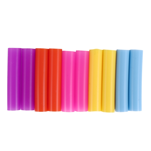 10pcs Assorted Colors Reusable Silicone Straws Tips Covers 1