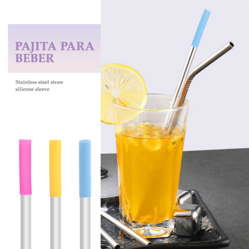 10pcs Assorted Colors Reusable Silicone Straws Tips Covers 2