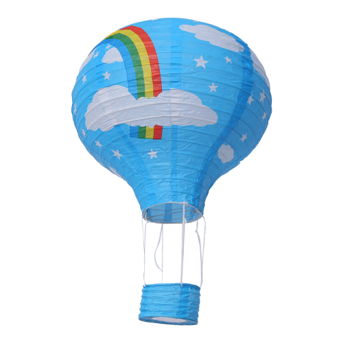 12inch Hot Air Balloon Paper Decor, Blue Rainbow 2