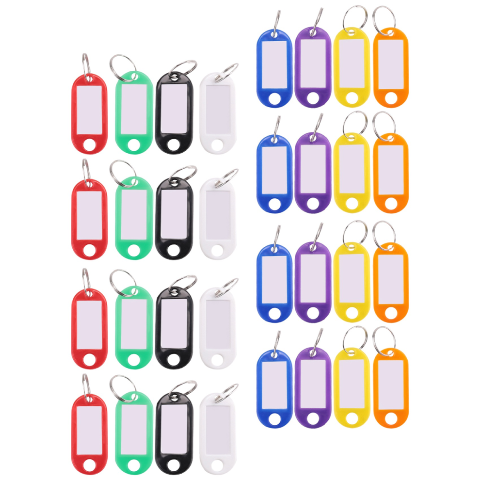 32X Multi-Colors Plastic Key Fob Id Tags With Split Ring Keyring 4852657787843