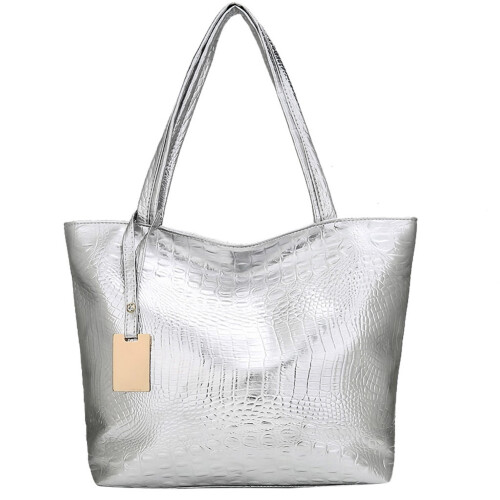 Ladies Leather Handbags, Shoulder Bags,-Silver 1