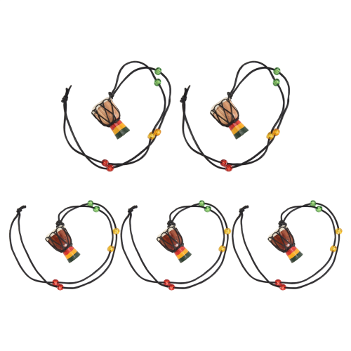 5 Pcs Instrument Necklaces Djembe Drum Mini Pendant African 2