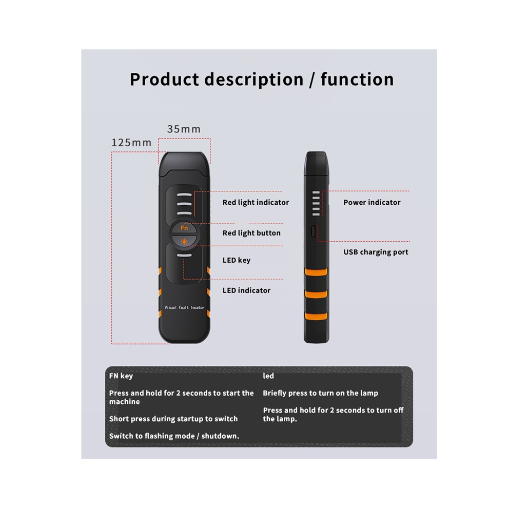 Handheld Optical Power Meter 30Mw Fiber Optic Tester 4852657707865