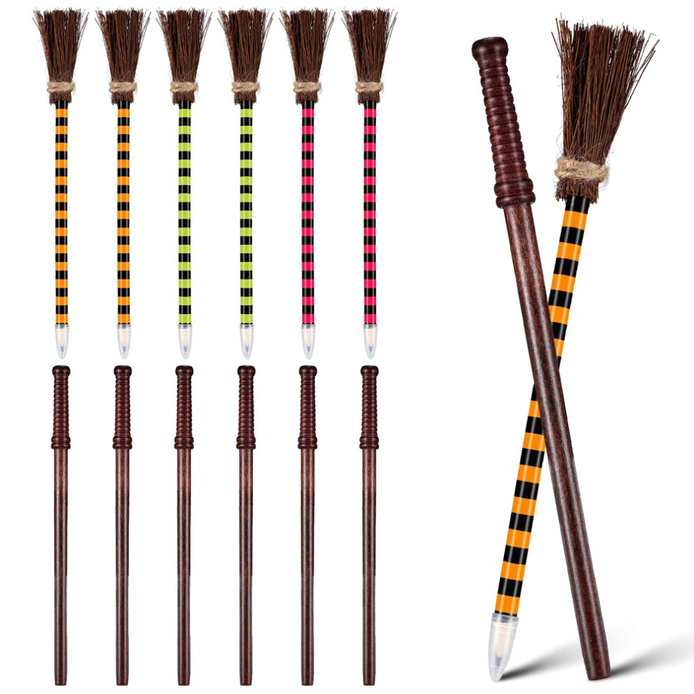 Saudism 12X Wand Pencils Set Halloween Witch Broom Wizard Party