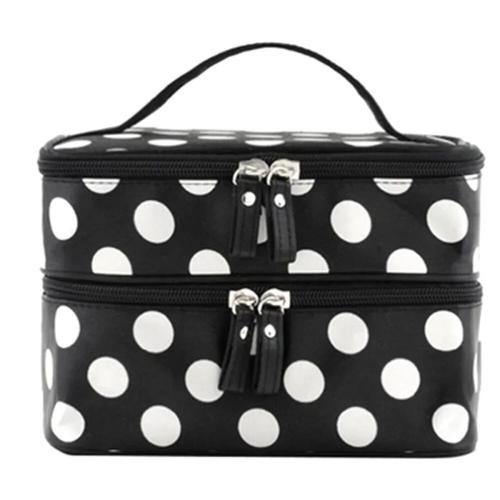 Large Capacity Cosmetic Bag Double Layer Zipper Women Makeup Bags