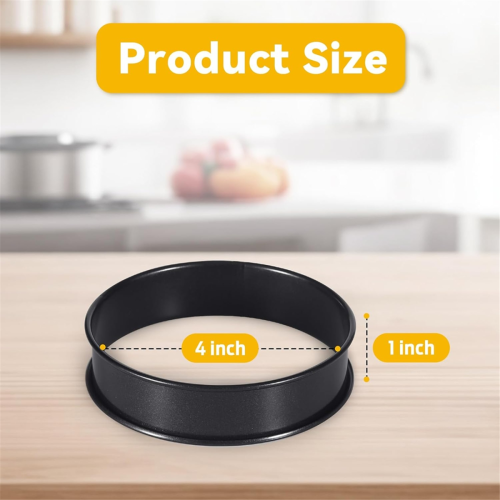 6Pcs Crumpet Rings 4 Inch Double Rolled Round Mold for Baking Cooking 2