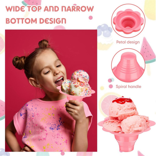 200 Pieces Shaved Ice Cups Leak Proof Plastic Snack Cream Bowls 2