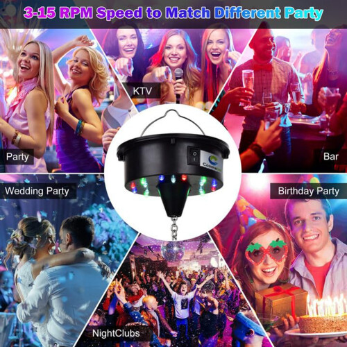 Rotating Disco Ball Motor Lights with Remote,18 LEDs 2