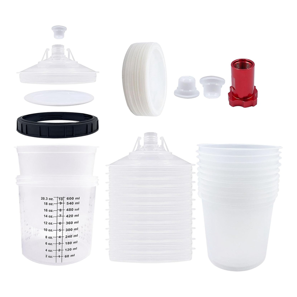 Paint Sprayer Mixing Cup Liner & Cap System For Hvlp 20Oz 4852657721991