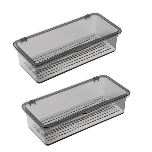 Flatware Tray, Utensil Storage with Lid Plastic Cutlery B