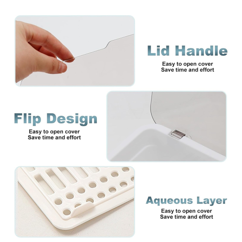 Flatware Tray, Utensil Storage with Lid Plastic Cutlery D 2