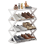 X-Shaped Steel Shoe Rack, Dust-Proof, Multifunctional Double-Layer Storage in White Finish, Easy Assembly, Space-Saving Organizer 2
