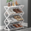 X-Shaped Steel Shoe Rack, Dust-Proof, Multifunctional Double-Layer Storage in White Finish, Easy Assembly, Space-Saving Organizer 10