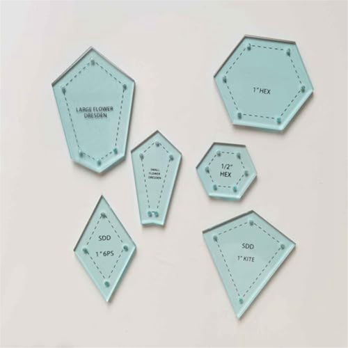300Pc Paper Patchwork Shape Acrylic Quilt Template Quilting 2