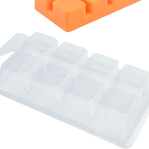 Wax Melt Containers-8 Cavity Clear -25 Packs Cubes Clamshells 2