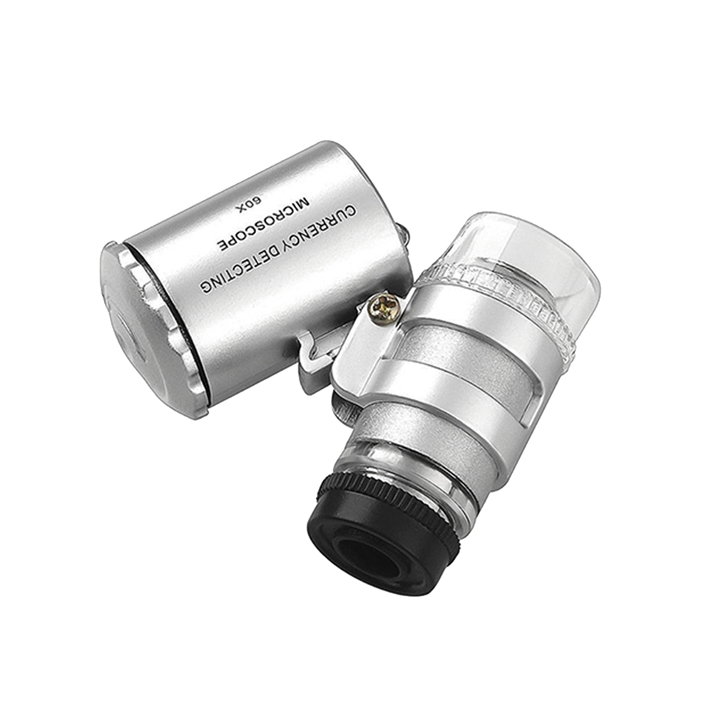 Saudism Portable Mini Pocket 60X Microscope Jeweler Magnifier