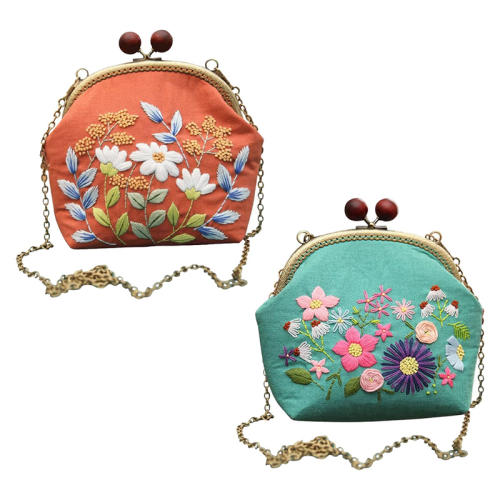 2Pcs Beginner Embroidery Coin Purse Kit (Non Finished Products) 1