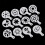 12 Pcs Cappuccino Coffee White Stencils Flowers Pad Duster 5