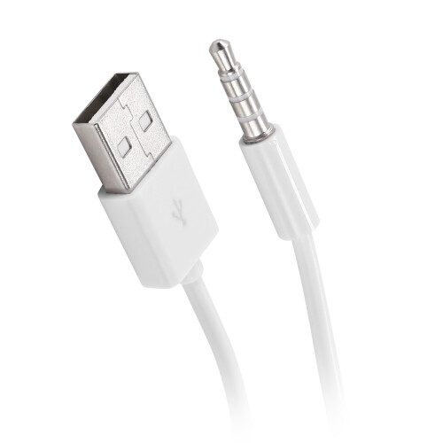 3.5mm Plug Audio AUX to USB 2.0 Adapter Charging Cable 1M White 2