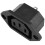 AC 250V 10A IEC 320 C13 Panel Mount Plug Connector Socket Black 2